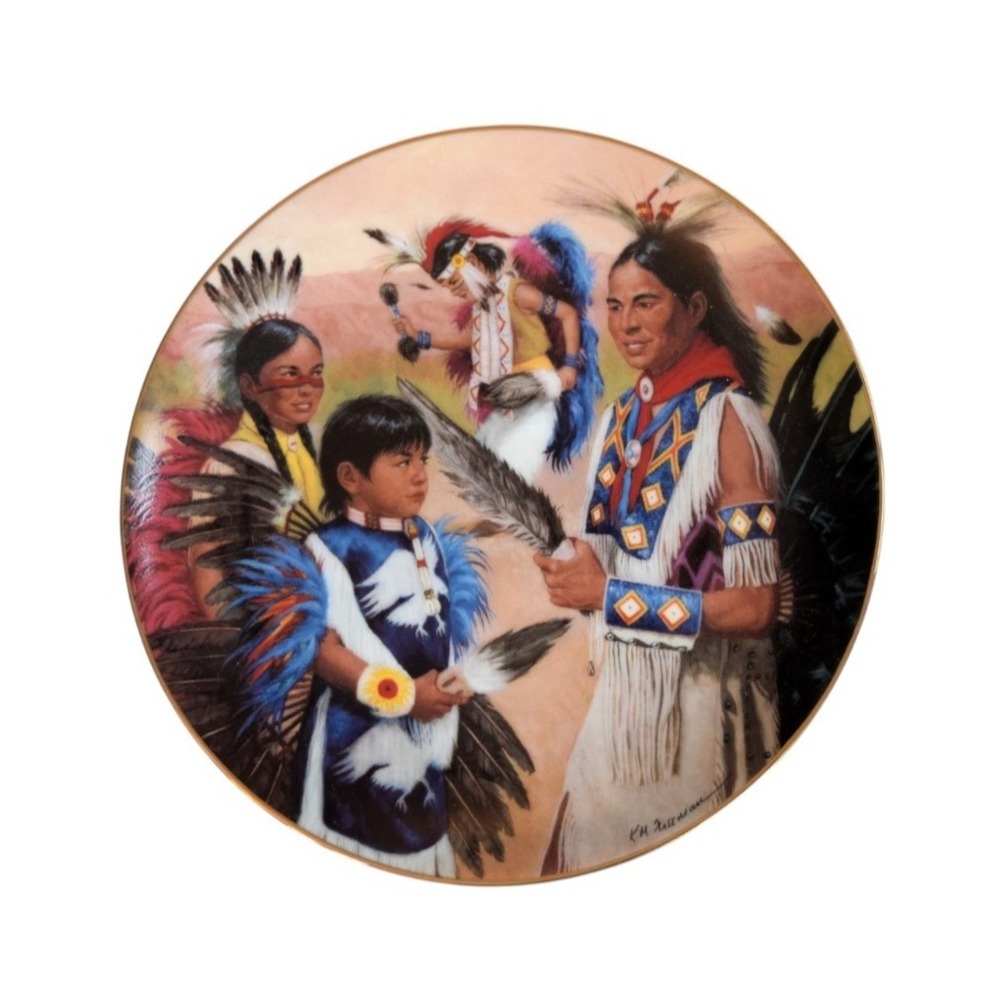 Vintage 1992 Hamilton Native American #4080A Ceremonial Dress 8.5" Plate - COA